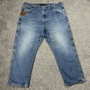 Wrangler Riggs Jeans Mens 42x30 Relaxed Bootcut Carpenter Workwear Denim